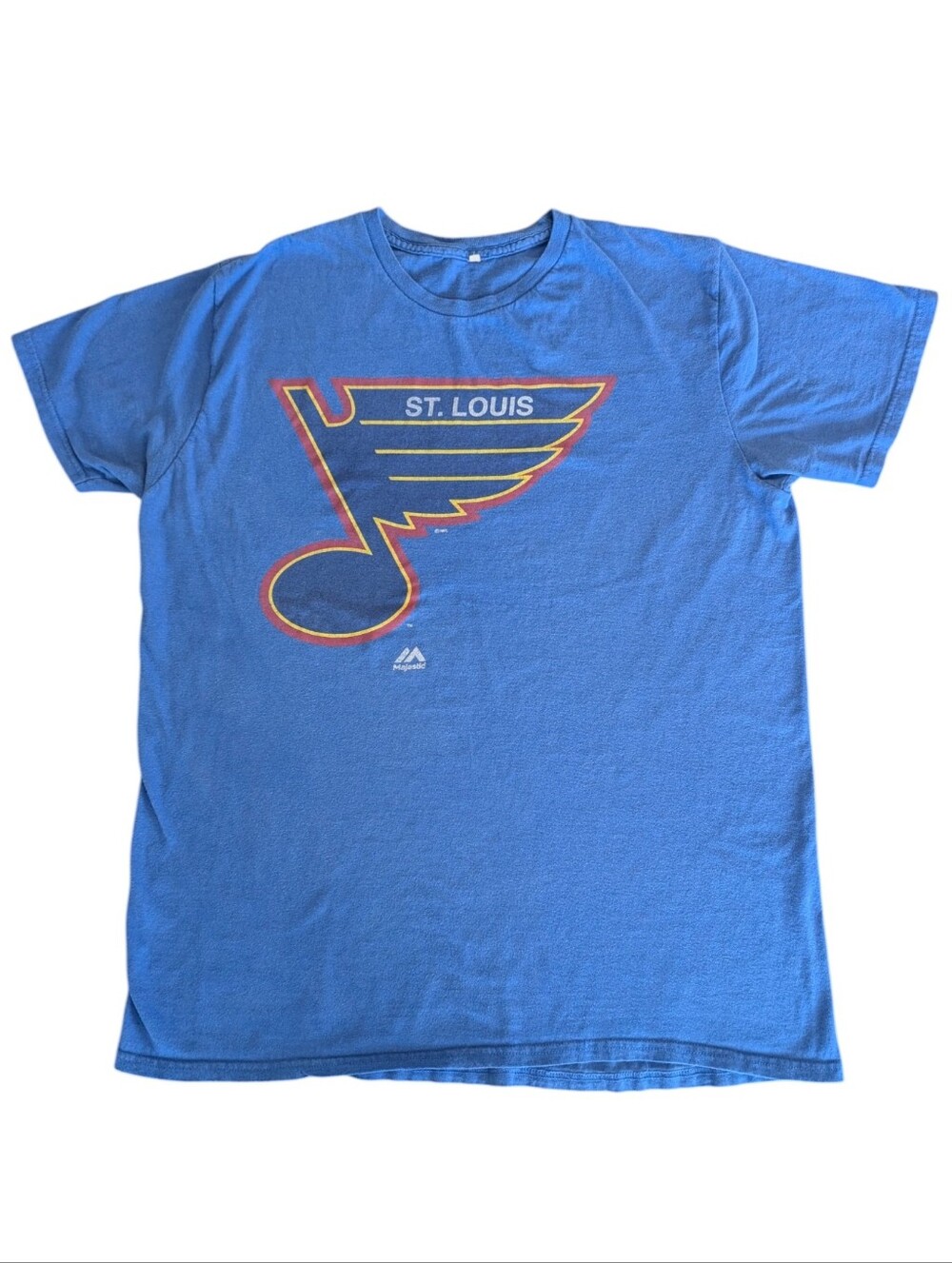 Faded Retro Majestic St. Louis Blues NHL Short Sleeve T-shirt. Medium